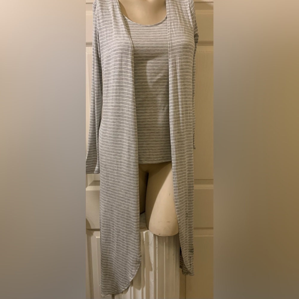 The Vanity Room Striped Knit Long Sleeve Layered Top